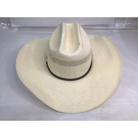 Stetson Mens Carson 10X Straw Cowboy Hat Natural Size 7 1/8 Vented Western Hat - Picture 1 of 7